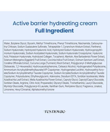 res novae Active Barrier Hydrating Cream with Azulene & Oryza Sativa (Rice) Flower Extract Moisturizing for Sensitive Dry Skin Strengthen Skin Barrier & Improve Skin Texture | 1.7 fl oz (50ml) - Buy Online on GoSupps.com