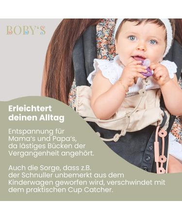 Buy Boby's Cup Catcher Baby 2 Pack | BPA-Free Stroller Toy Chain & Stretchy Cup Holder Strap | Sage/Dark Gray | Perfect Baby Accessories for Cups & Pacifiers - Buy Online on GoSupps.com