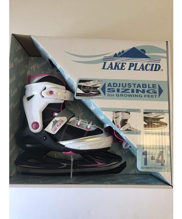 Lake Placid Adjustable Monarch Ice Skates Black/Pink/Silver 11-1 - Buy Online on GoSupps.com