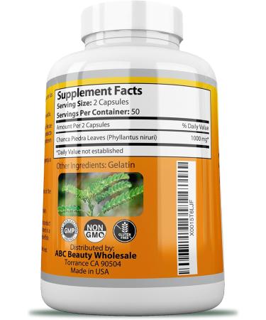 Chanca Piedra 100 Count - 500 mg Stone Breaker Capsules | Natural Kidney Health Support - Fast International Shipping - Buy Online on GoSupps.com