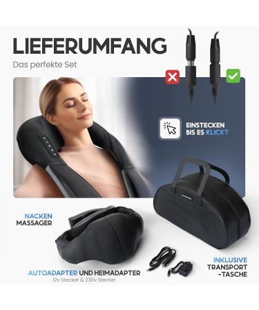 Heroic Massage Device - 4D Shiatsu Neck & Shoulder Massager with Heat | Deep Tissue Relief for Back Legs & Feet - Black & Gray - Buy Online on GoSupps.com