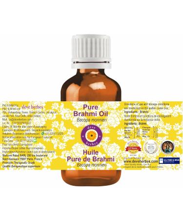 Deve Herbes Pure Brahmi Oil 10ml - Bacopa Monnieri for Focus & Wellness - International Shipping - Buy Online on GoSupps.com