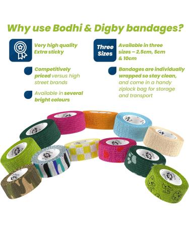 Bodhi & Digby Black Compression Bandage Tape - 2.5cm x 4.5m - 12 Rolls | Medical Physio Tape & Vet Wrap - Buy Online on GoSupps.com