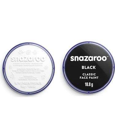 SK INFINITY Snazaroo Classic Face Paint 18ml Professional Water Based Cake Makeup for Halloween Body Painting - Black & White - Buy Online on GoSupps.com