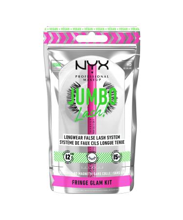 NYX Professional MakeUp False eyelash system durable 12 hours of wearing time invisible ligaments up to 15 times reusable vegan eyelash jumbo lash!Set Fringe glam kit - Buy Online on GoSupps.com