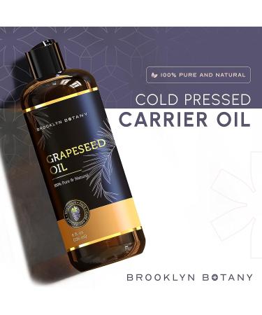 Brooklyn Botany Grapeseed Oil 8 fl Oz - 100% Pure & Natural Body, Hair, and Face Oil - Buy Online on GoSupps.com