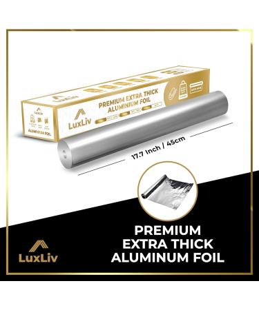 LuxLiv 45cm Extra Wide 40m Premium Heavy Duty 20 Micron Thick Kitchen Foil Catering Aluminium Tin Foil Roll - Buy Online on GoSupps.com