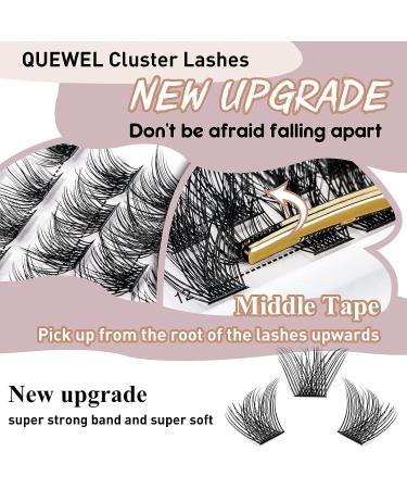 72 Pcs Wide Stem C/D Curl Cluster Lashes | 8-16mm Length | DIY Eyelash Extensions for Personal Makeup (Fluffy02-C-MIX8-16) - Buy Online on GoSupps.com