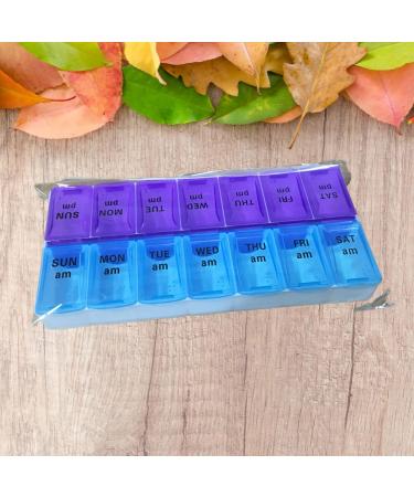Weekly Pill Organizer | 14 Compartments Medicine Box | 7 Day Pillbox for Vitamins Fish Oil Supplements | Arthritis Friendly - Buy Online on GoSupps.com