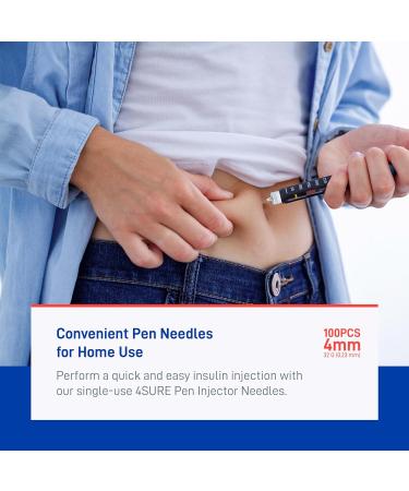 Nipro 4SURE Diabetes Testing Kit - 100 pcs Insulin Pen Needles 32G 4mm, Sterile Single-Use, Ultra Sharp Tip & Thin Wall Technology - Buy Online on GoSupps.com
