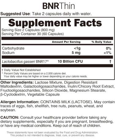 AceBiome BNRThin Probiotic Lactobacillus gasseri BNR17 10 Billion CFU Guaranteed Digestive Health 60 Capsules x 3packs - Buy Online on GoSupps.com