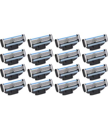 Professional Razor Blade Refill - 16-Pack with Double Lubricating Strips | 3-Layer Manual Razor Blades for Men | Ideal for Home Salon Use - Ships Internationally - Buy Online on GoSupps.com