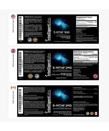 Intelligent Labs 1MG 5-MTHF Methylfolate 120 Capsules - 4 Months Supply - Buy Online on GoSupps.com