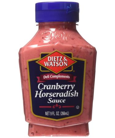 Dietz & Watson, Deli Compliments, Cranberry Horseradish Sauce, 9oz Bottle (Pack of 2)