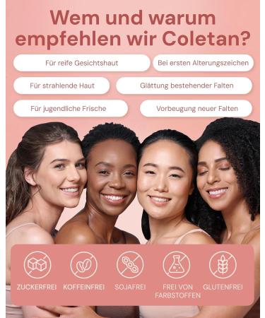 Coletan Anti-Ageing Cream with Hyaluronic & Collagen Complex No Additives Face Cream Women - Moisturising Cream Face Care Supportive for Firm Skin and Wrinkles - Natural - 50 ml - Buy Online on GoSupps.com