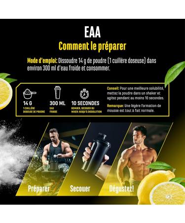  GEN GERMAN ELITE NUTRITION EAA powder 532g (38 servings) - The 9 essential amino acids incl. histidine & BCAA - Human Code formula - Vegan - Very good solubility - Refreshing amino acid drink (Ice Tea Lemon) - Buy Online on GoSupps.com