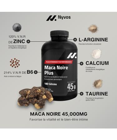 Maca Plus Testosterone Homme 45.000 mg quivalents de Maca Noire (Extrait 100:1) Arginine Taurine Vitamine B6 180 G lules. V gan Sans Gluten ni Lactose. nergie Vitalit Sommeil R parateur - Buy Online on GoSupps.com