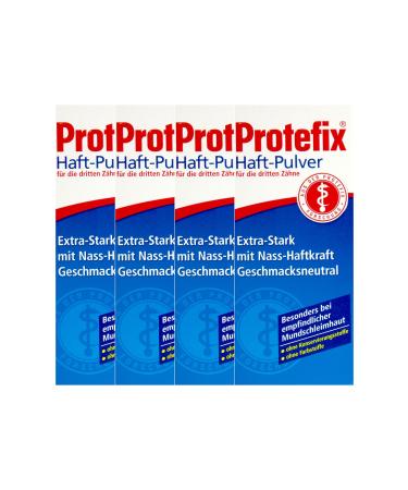 4x PROTEFIX adhesive powder 50g PZN 01381004 Extra strong with wet adhesive power