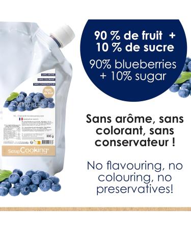 ScrapCooking - Pur e de Myrtilles 500 g - Pur e de Fruit pour P tisserie - Macarons Mousses Gel es G teaux Ganaches Nappages Coulis Glaces Cocktails - Fabriqu e en France - 4766 - Buy Online on GoSupps.com