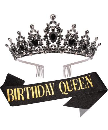 Birthday Crowns for Women, Happy Birthday Queen Crown, Tiaras for Women Birthday Sash, Happy Birthday Gifts for Women, Birthday Party Decorations for Women, Birthday Stuff Birthday Pin Accessories Crown 05