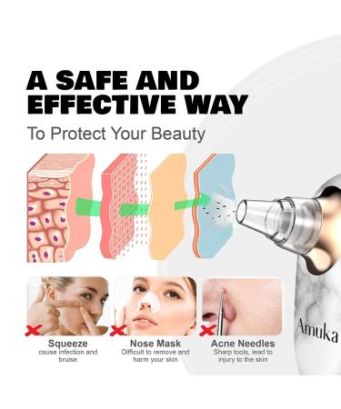 Amuka Blackhead Remover Tool - Exfoliating Crystals with Vacuum Suction for Fresh, Flawless Skin - Rechargeable Extractor - Buy Online on GoSupps.com