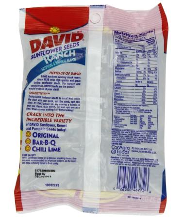 DAVID Roasted & Salted RANCH Sunflower Seeds (3 Pack) - Delicious Flavorful Snack - Buy Online on GoSupps.com