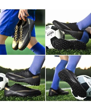 Topwolve Soccer Shoes for Men & Women - Microfiber Cleats for All Ages | Professional Outdoor Football Training Shoes - Unisex Size 43 EU - Black - Buy Online on GoSupps.com