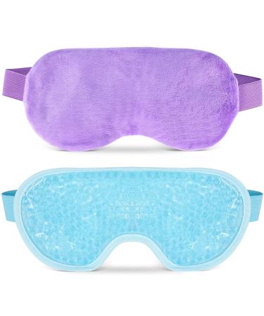 Heated Eye Mask Warm Eye Compress Mask for Dry Eyes Moist Heat Eye Compress Hot Therapy Mask Relief for Styes and Dry Eyes Microwavable & Reusable (1-Pack + Gel Eye MASK)