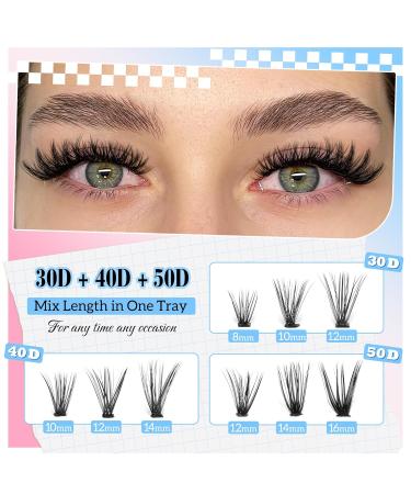 Self Adhesive Eyelashes Kit | 180 Reusable Cluster Lashes - No Glue Mixed Lengths 8-18mm | 30D 40D 50D | Includes Tweezers | International Shipping Available - Buy Online on GoSupps.com