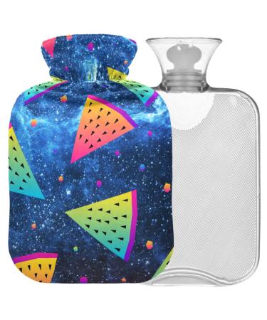 Naanle abstract rainbow watermelon heat bottle with reference transparent hot water bottle 2l large hot hot water bottle for bed handfoot heat pain relief heat and cold therapy