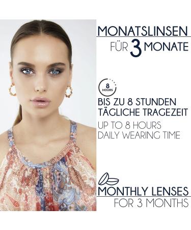 Buy Iconic Aqua Colored Contact Lenses - Monthly Dark Blue & Gray - Natural Look 3-Month Wear - International Shipping - Buy Online on GoSupps.com