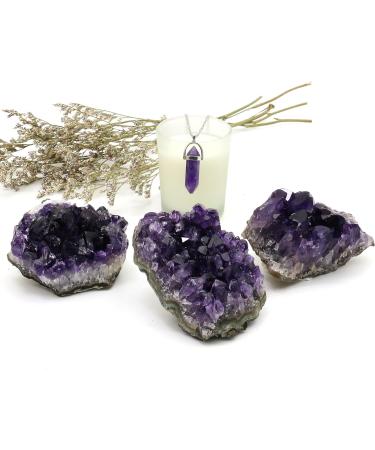 Nvzi Amethyst Crystal Necklace 0.5 lb - Raw Amethyst Geode Cluster for Protection and Healing - Buy Online on GoSupps.com