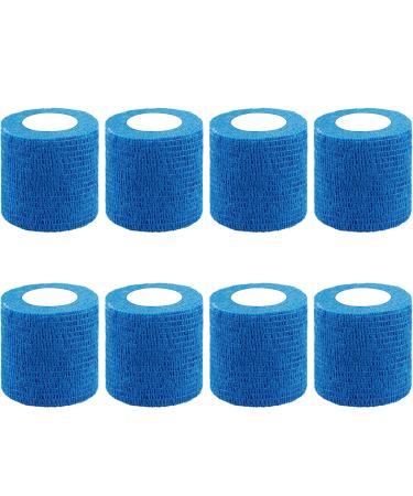BQTQ 8 Rolls Cohesive Bandage 2 Inch Self Adherent Sport Wrap Tape Stretch Bandage Wrap Athletic Tape for Human and Animals Ankle Sprains Swelling Blue Blue 2 Inch