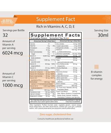 Buried Treasure VM100 Daily Multi - 32 Servings Liquid Vitamins & Minerals Supplement | International Shipping Available - Buy Online on GoSupps.com