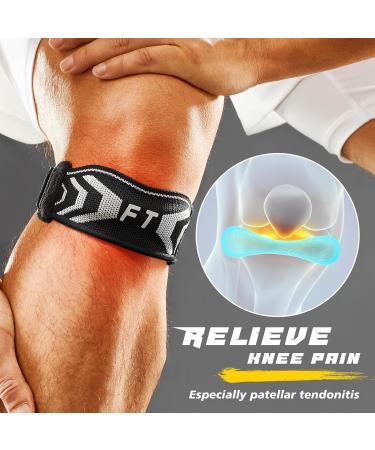 FREETOO Patella Tendon Knee Strap - Shock-Absorbing Knee Brace for Men and Women - Knee Pain Relief for Hiking, Basketball, Running - Black 3D Knit Fabric (S/M) - Buy Online on GoSupps.com