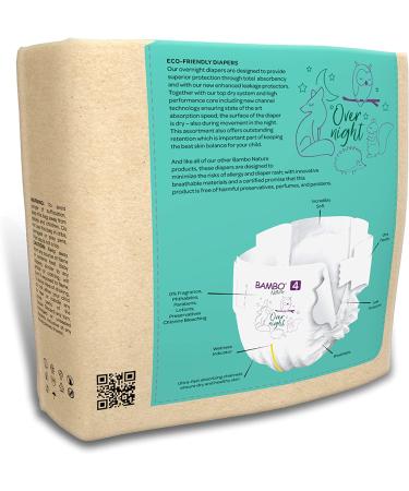 Bambo Nature Overnight Eco-Friendly Baby Diapers  Sizes 3 to 6 Available  White  96 Count Size 4 (96 Count) 96 - Buy Online on GoSupps.com