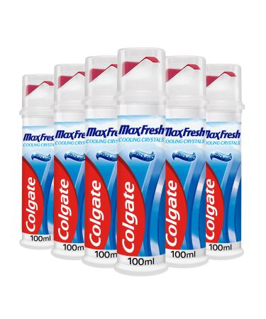 Colgate Max Fresh Toothpaste with Cooling Crystals 100ml | fresh breath toothpaste | Fresh FX technology for 10X longer lasting cooling* | helps to fight cavities | keeps teeth white 6x 100ml Cooling Crystals