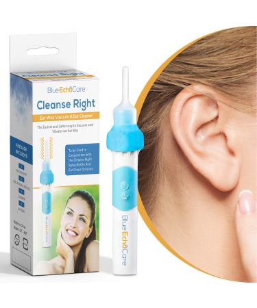 Cleanse Right - Ear Wax Removal Tool Kit. Ear Cleaner Electric Vibrating Curette Cleaner Soft Silicone Ear Wax Remover for Kids and Adults