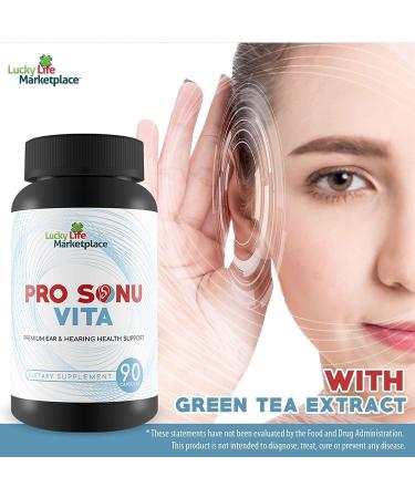 Pro Sonu Vita - Natural Ear Support Supplement for Improved Auditory Function & Hearing - Vitamins, Minerals, Antioxidants & Herbs for Inner Ear & Middle Ear Health - Buy Online on GoSupps.com