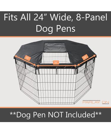 24 Inch 8 Panel Metal Dog Playpen Cover | Luggage-grade Fabric | Easy Access Door | Sun & Rain Protection - Buy Online on GoSupps.com