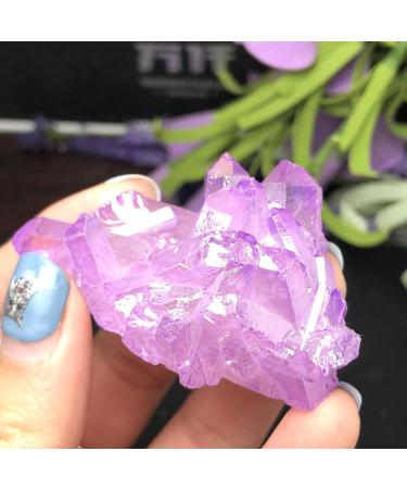 Home Decoration 2pcs Aura Crystal Cluster Angel Aura Titanium Quartz Crystal Stunning Rainbow Specimen Minerals s Stone Crystal Reiki - Buy Online on GoSupps.com