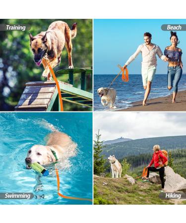 Suplutux 5m Dog Leash - Robust Training Line with D-Carabiner & Grip Pad for Large & Small Dogs - Includes Storage Bags - Orange - Buy Online on GoSupps.com