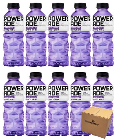 Powerade Zero Purple Grape Zero Calorie Sports Drink 20oz Bottle (Pack of 10 Total of 200 Oz)