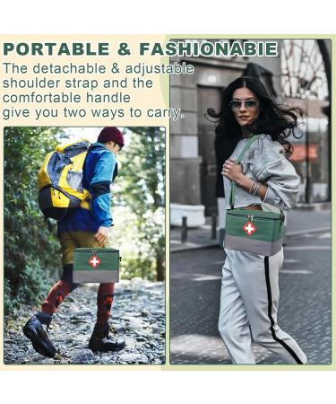 Portable Medicine Pocket with Shoulder Straps | Waterproof Medication Storage Bag for Travel Home & Outdoor - Green - Buy Online on GoSupps.com