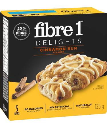 Fibre 1 Delights Bar Lemon Flavour 5-Count 125 Gram & Delights Cinnamon Bun Flavour 5 Count - Buy Online on GoSupps.com