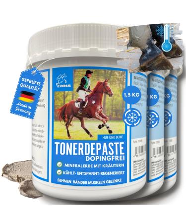 Horse acetic clay Horse clay without doping 3*1.5 kg I Refreshing horse balm I Mineral clay paste Refreshing clay paste I Clay gel tendons ligaments joints horse