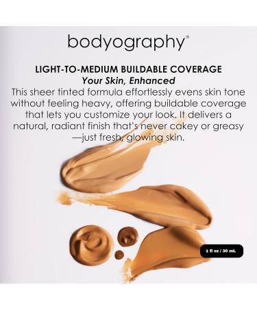 Bodyography Sun Defense Tinted Moisturizer 1.5 oz | Lightweight SPF Tint with Hyaluronic Acid & Mineral Pigments | Hydrating Vegan Sheer Coverage for All Skin Types Light - Buy Online on GoSupps.com