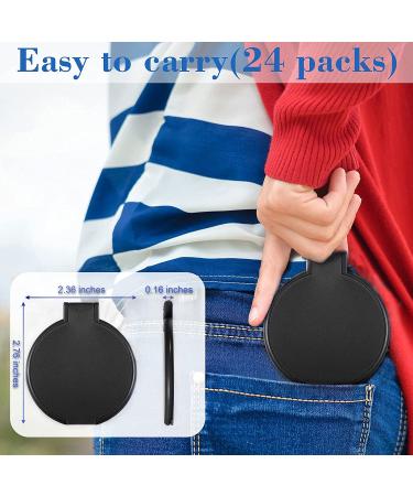 24 Pieces Mini Folding Compact Mirror for Women Girls - Portable Round Pocket Makeup Mirror for Travel and Daily Use - 2 Colors (Black, Pink) - Buy Online on GoSupps.com
