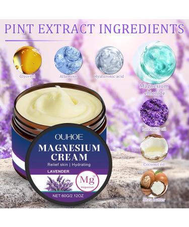 Znnhnn 2 pieces 120 g magnesium cream magnesium sleeping cream relieves joints and muscles improves sleep soothes the skin contains lavender allantoin coconut oil shea butter - Buy Online on GoSupps.com