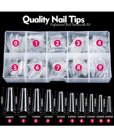 Teenitor 500 Pcs Clear French Nail Tips Kit with Nail Glue and Tools - Buy Online on GoSupps.com